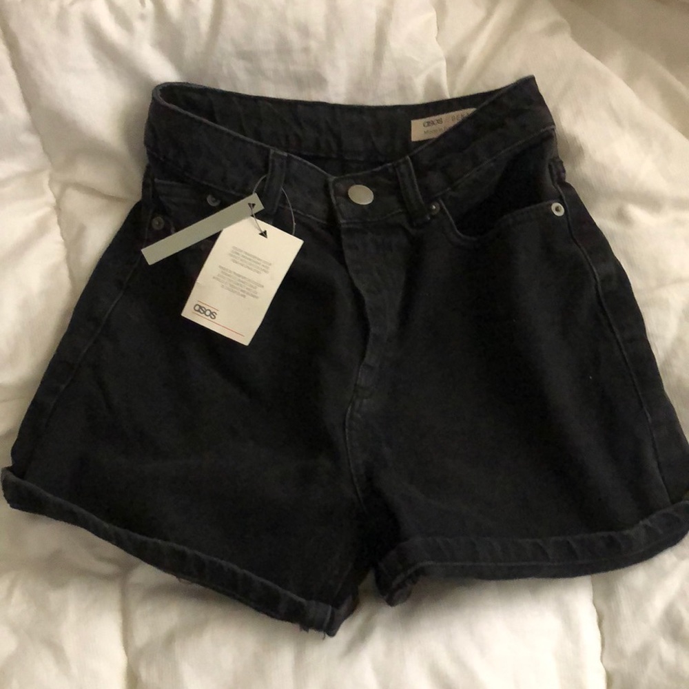Black jean shorts